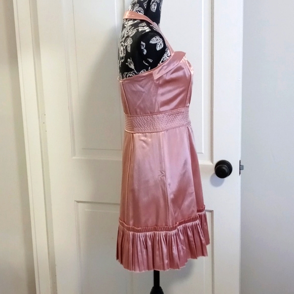 🆕️ 💗Marc Jacobs💗 - Pink Satin Halter Cocktail Dress w/Sweetheart Neckline - Picture 4 of 14